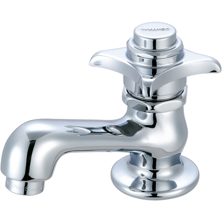 CENTRAL BRASS Self-Close Single Handle Basin Faucet, NPSM, Single Hole, Chrome, Flow Rate (GPM): 1.2 0255-AP